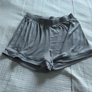 Tahari Black and White Striped Pajama Shorts